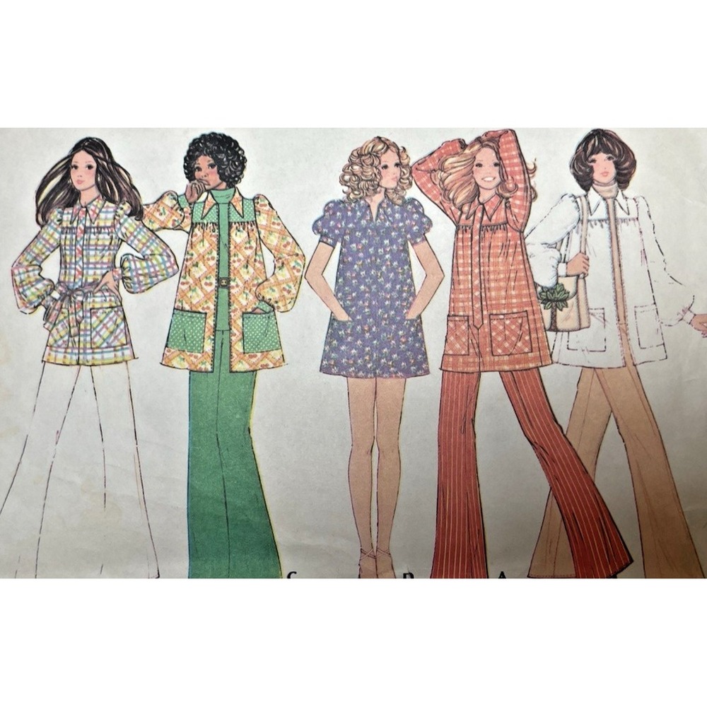 ⚜️Vtg 1972 McCalls #3461 Smock Top or Dress Sz 12  Cut Pattern
